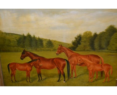 A.E.D.G. Stirling - Brown, oil on canvas, portrait studies of horses, Arthur Dent, Wild Damson and Marco Prunella, signed and