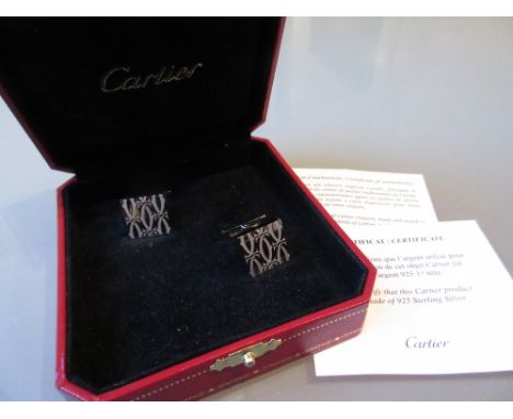 Pair of Cartier silver cufflinks