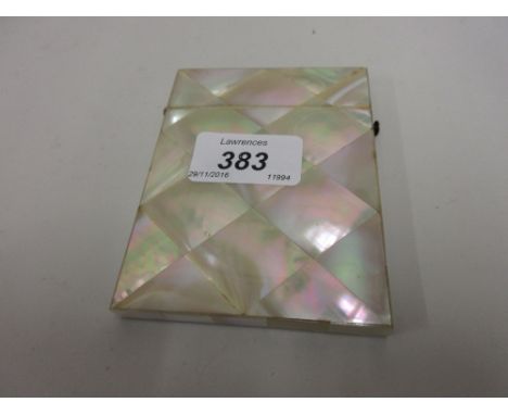 19th Century mother of pearl and abalone decorated visiting card case