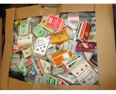 Box containing a quantity of assorted playing cards