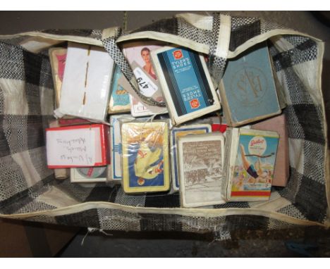 Similar bag containing a quantity of mainly advertising playing cards