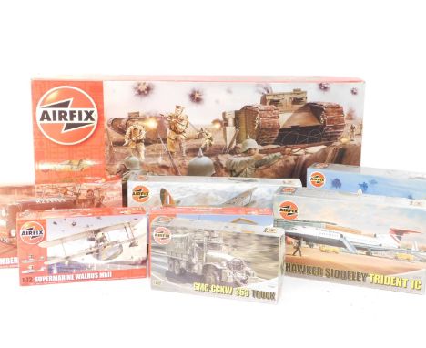 Airfix model kits, to include WWI Western Front battlefield diorama base, 1:76 scale., Consolidated PBY-5A Catalina kit, 1:72