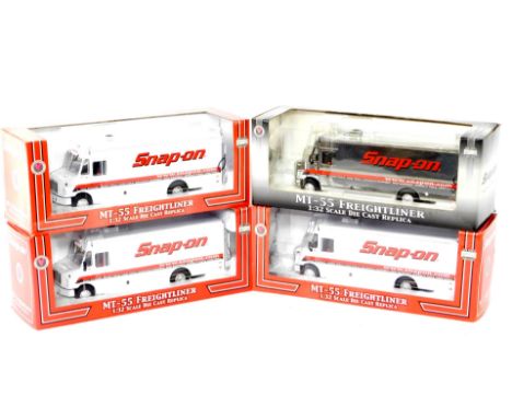 Four Snap-On MT-55 Freightliner replica van models, 1:32 scale, all boxed. 