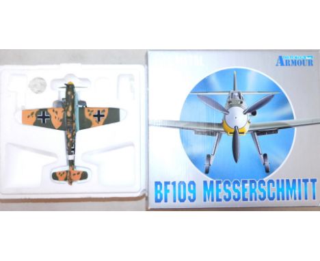 An Armour Collection 1:48 scale model of a BF109 Messerschmitt aeroplane, boxed.