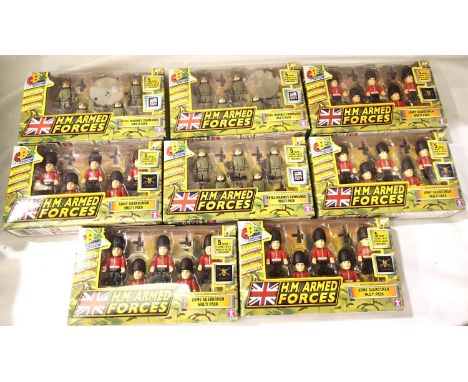 Eight Character Options, H.M. Armed Forces, packs of five micro figures on display bases, new in boxes. P&amp;P Group 1 (£14+