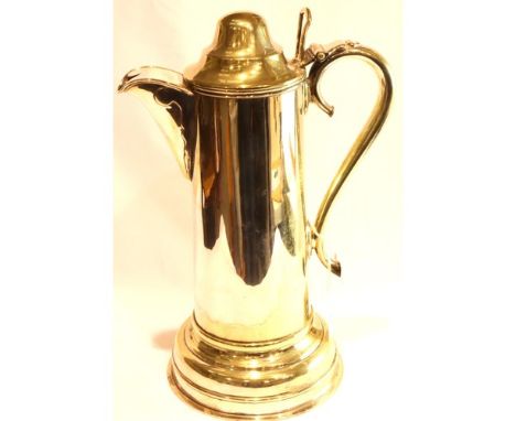 Large silver plated lidded flagon, H: 34 cm. P&amp;P Group 3 (£25+VAT for the first lot and £5+VAT for subsequent lots)