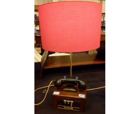 Dictograph bakelite phone repurposed as a table lamp