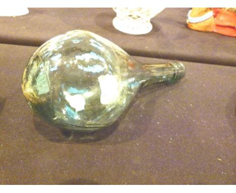 Vintage green bottle, H: 24 cm