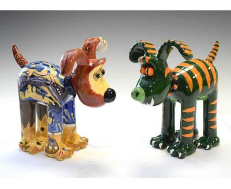 Aardman / Wallace and Gromit - Pair of 'Gromit Unleashed' figures - Gromitasaurus and Vincent Van Gromit, both mint and boxed