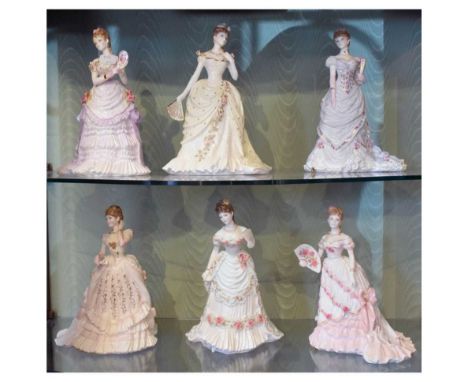 Six Royal Worcester limited edition 'Splendor at Court' figures; Golden Jubilee Ball, Embassy Ball, Celebration at Windsor, J