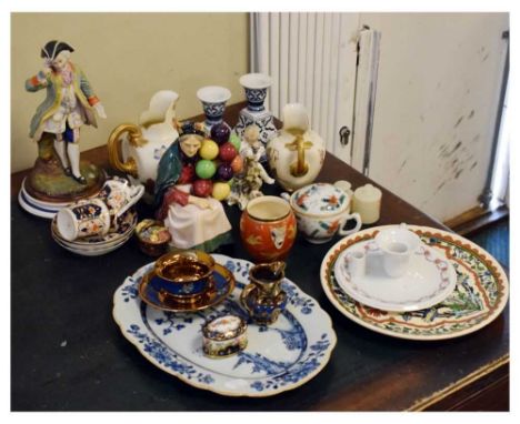 Quantity of ceramics to include; Royal Doulton 'Old Balloon Seller', figures, Worcester jug, etc. 