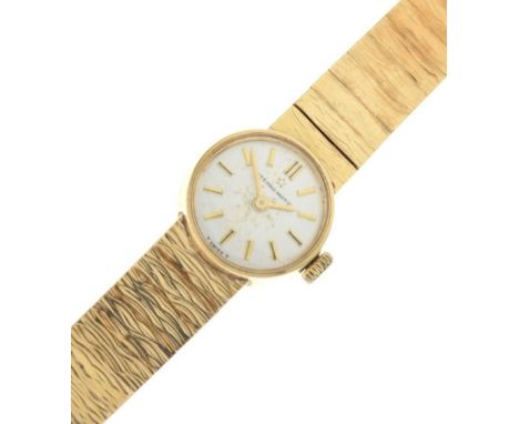 Lady's Eterna-Matic 9ct gold wristwatch, with gold integrated bracelet,  with certificate, 33g gross approx