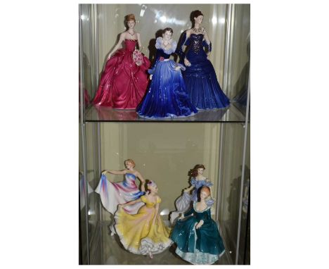Collection of Royal Doulton &amp; Coalport figures to include; HN2379 Ninette, 'Grand Finale', HN2461 Janine, HN4041 Rebecca,