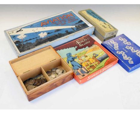 Meccano Aeroplane construction kit No.00, together with three vintage games
