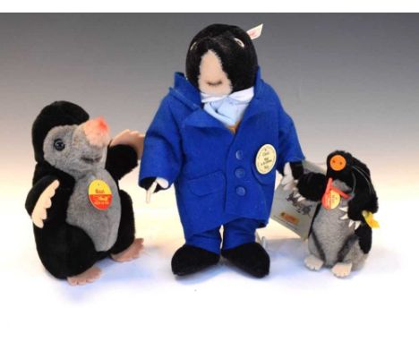 Steiff - 'Wind in the Willows' mole, '00971', together with Bazi &amp; Maxi moles (3)