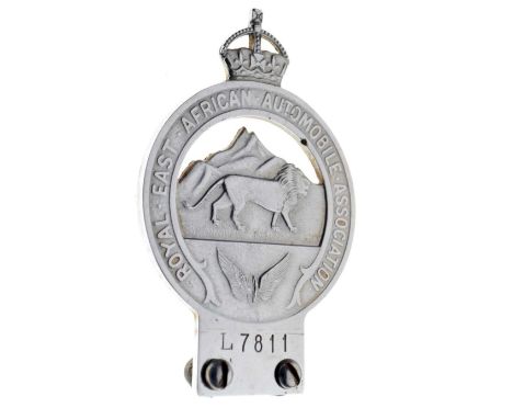 Royal African Automobile Association car grill badge, 'L7811', 12cm high