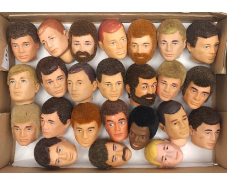 Action Man (or similar) vintage, a group of loose heads - conditions are generally Fair to Good. (24)