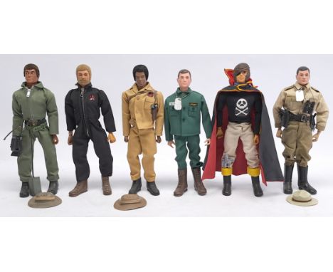 A mixed group of 12" (1:6th Scale) loose/unboxed Action Figures, includes rare Captain Harlock, very rare vintage Bob - Camer