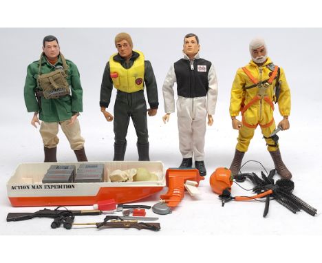 Palitoy Action Man vintage group of Action Figures, wearing modern 'Anniversary' (or similar) uniforms and accessories (1 fig