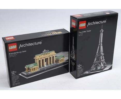 Lego (Sealed) Architecture pair to include (1) #21011 Brandenburg Gate, Berlin, Germany; (2) #21019 The Eiffel Tower, Paris, 