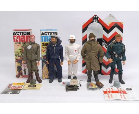 Hasbro/Palitoy Action Man Anniversary Issue group of Figures wearing uniform and accessories - generally Good, not checked fo