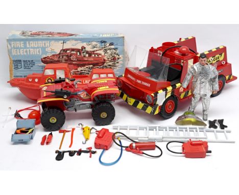 Action Man and Similar vintage loose/unboxed group to include (1) Action Man/GI Joe vintage unboxed Fire Tender with accessor