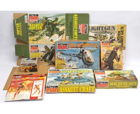 Palitoy Action Man and Similar vintage EMPTY cardboard boxes and lids to include #34058 Field Commander;&nbsp;#34720 105mm Li