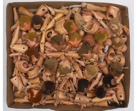 Palitoy/Hasbro Action Man/GI Joe, a group of fire/smoke damaged vintage figure body parts including hands, feet, arms, legs, 