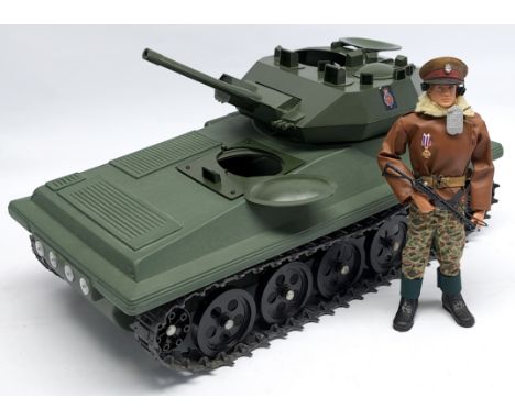 Palitoy Action Man vintage pair includes (1) loose/unboxed flock head dressed figure, plus accessories - not checked for comp