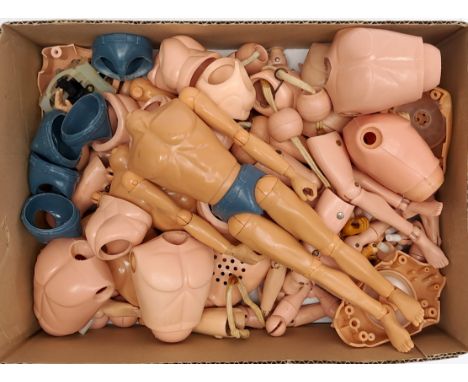 Palitoy Action Man a group of vintage figure body parts including hands, feet, arms, legs, torso's - ideal for spare parts - 