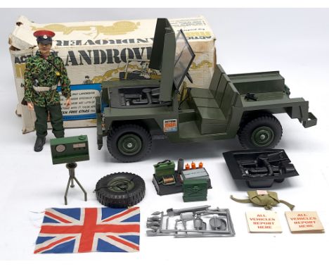 Palitoy Action Man vintage pair to include (1) loose/unboxed flock head dressed figure with accessories; (2) boxed #34713 Lan