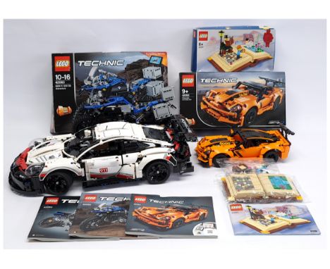 Lego Technic group to include (1) #42063 BMW R 1200 GS Adventure; (2) #42093 Chevrolet Corvette ZR1, both models have been as