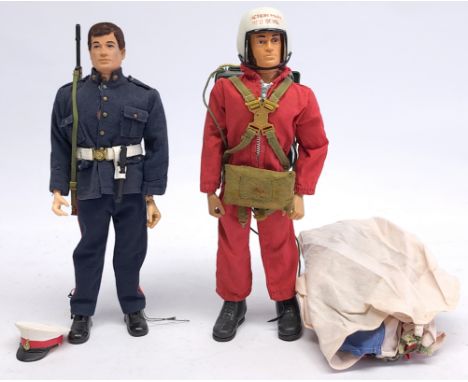 Palitoy Action Man vintage pair of Figures, with uniforms and accessories.&nbsp; Condition of the figures - generally Fair (1