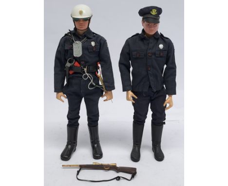 Hasbro GI Joe vintage State Trooper pair of Action Figures, with uniforms and accessories (some accessories are reproduction)