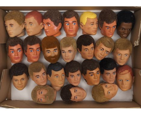 Action Man (or similar) vintage, a group of loose heads - conditions are generally Fair to Good. (24)