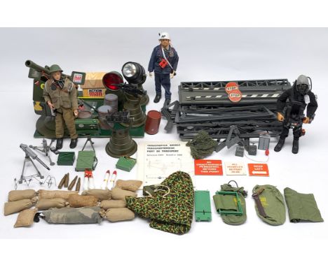 Palitoy/Cherilea Action Man vintage loose/unboxed group to include (1) Palitoy vintage flock head dressed figures (x 3) with 