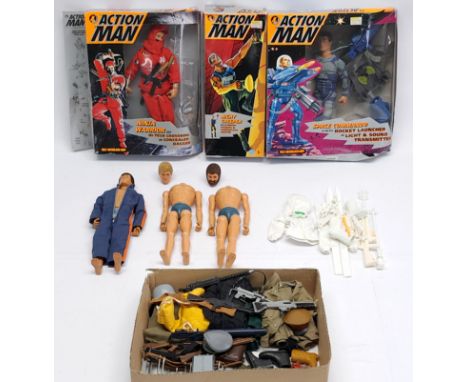 Palitoy/Hasbro Action Man vintage/modern group to include (1) Palitoy loose flock head, dynamic body figures (x 2) - both hav