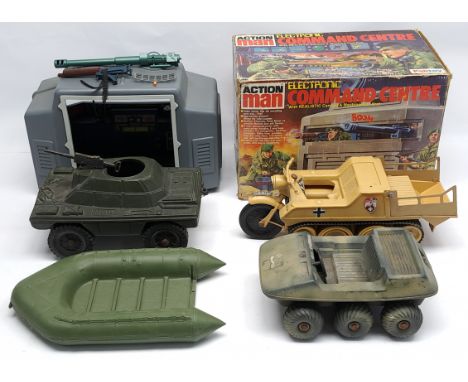 Palitoy/Cherilea Action Man vintage group to include (1) loose #34132 Assault Craft; (2) loose #77004 Amphicat; (3) loose Che