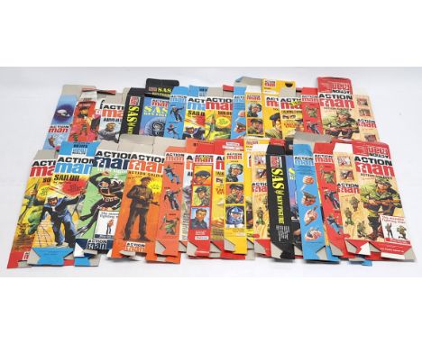 Action Man EMPTY re-issue boxes including Adventurer, Talking Commander, Action Soldier, SAS Key Figure, some duplication. Co