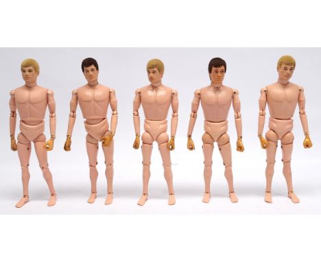 Palitoy Action Man vintage flock hair, gripping hands figures/loose/undressed, a group which appear to be generally Fair to G