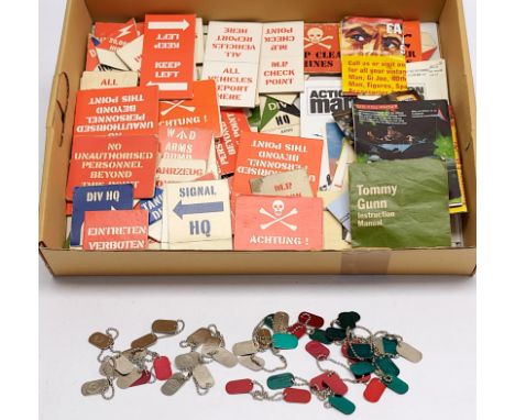 Palitoy/Hasbro Action Man/GI Joe, a quantity of loose card instruction/information signs, catalogue leaflets, Hasbro Action M