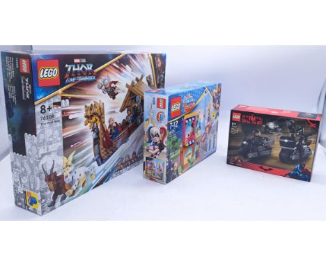 Sealed Lego Sets 76208/41231/76179 - The Goat Boat/Harley Quinn To The Rescue/Batman &amp; Selina Kyle Motorcycle Pursuit, (A