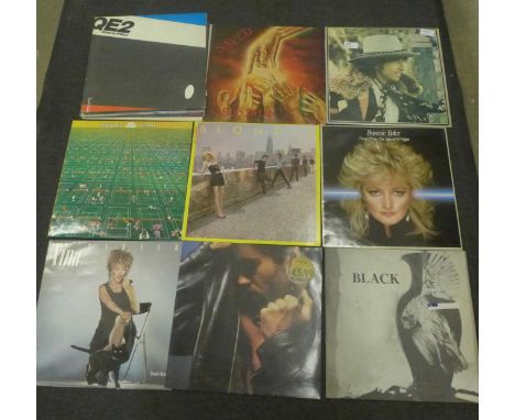 Fourteen LP records, Fleetwood Mac, Rush, Vangelis, Lindisfarne, Bob Dylan, etc. 