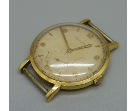 An 18ct gold Jaeger-LeCoultre wristwatch head, 34mm case, the movement numbered 491526, London import mark for 1970 