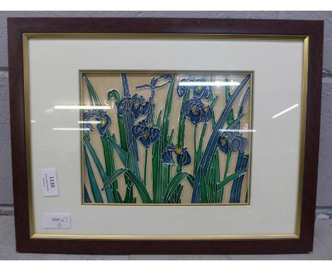 A framed Art Nouveau style tile 