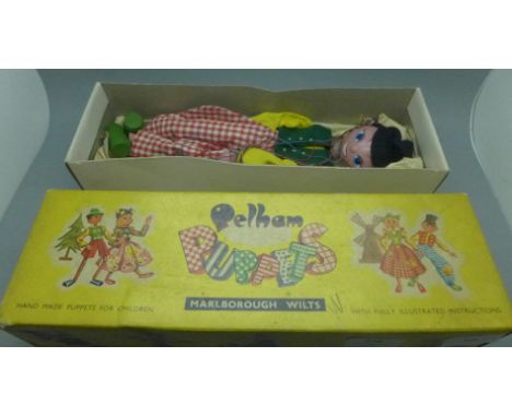 A vintage Dutch Boy Pelham Puppet, boxed 