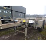 Boughton 2 axle adjustable drawbar Ro/Ro Drops/container trailer c/w twist locks. Ex-reserve.