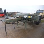 Boughton 2 axle adjustable drawbar Ro/Ro Drops/container trailer c/w twist locks. Ex-reserve.