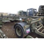 King Ro/Ro 15 tonne 2 axle drawbar Drops/container trailer, ex-reserve c/w spare wheel, etc.