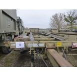 Boughton 2 axle adjustable drawbar Ro/Ro Drops/container trailer c/w twist locks. Ex-reserve.